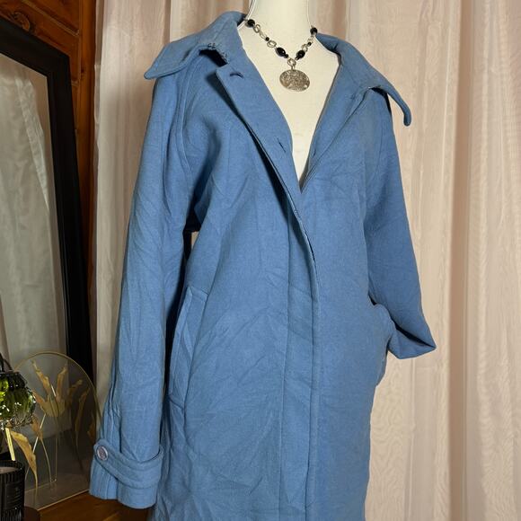 Centigrade Outerwear Blue Wool Blend Longline Coat Sz XL - Picture 3 of 10